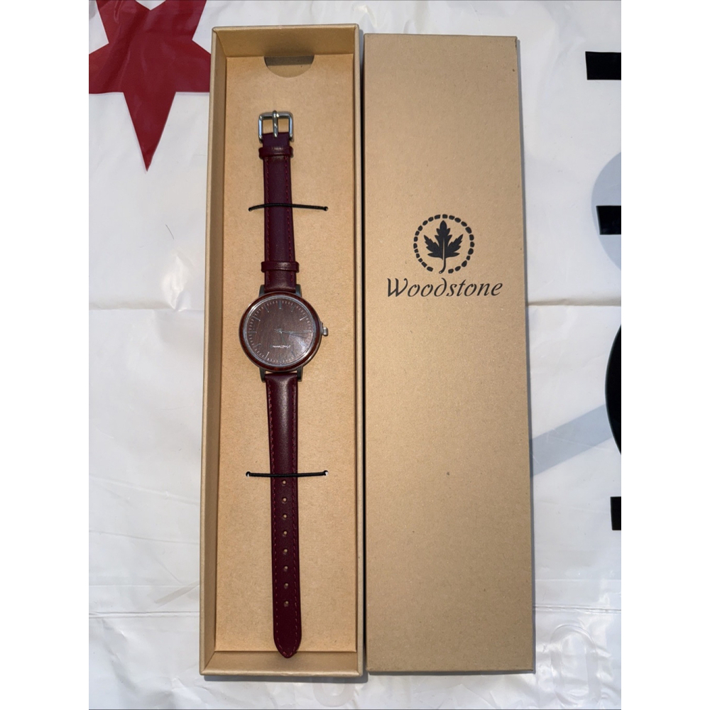 $350 Woodstone Watch NWB Serenity Rosewood-Silver